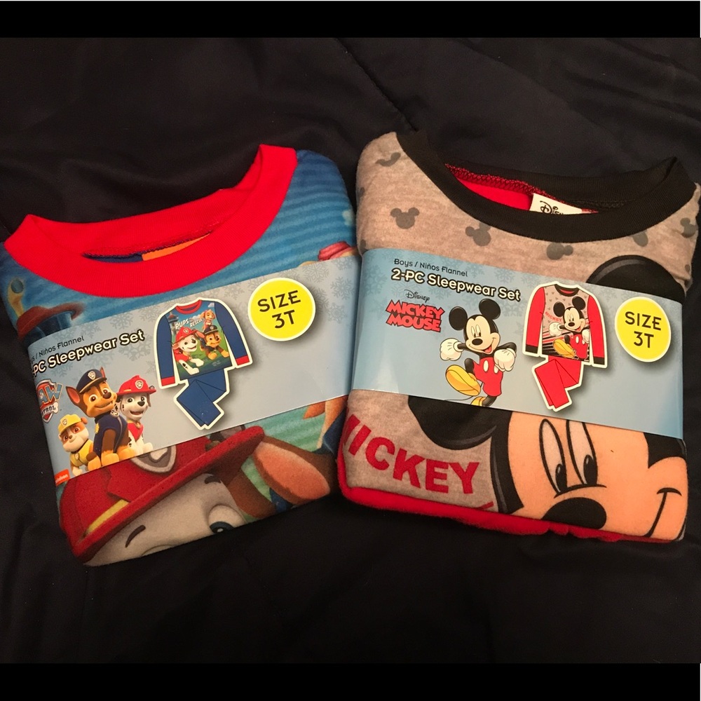 NWT Character Pajamas Paw Patrol and Mickey Mouse